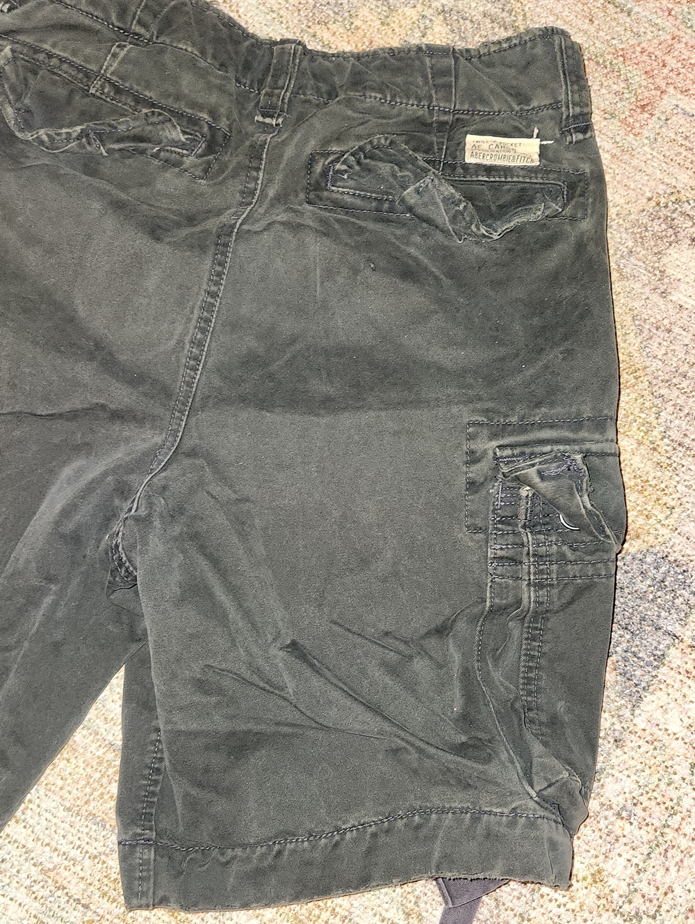 Abercrombie & Fitch Twill 7 Pocket Af Cargo Shorts- Heavy Baggy Y2K Style Sz30 - Picture 7 of 16